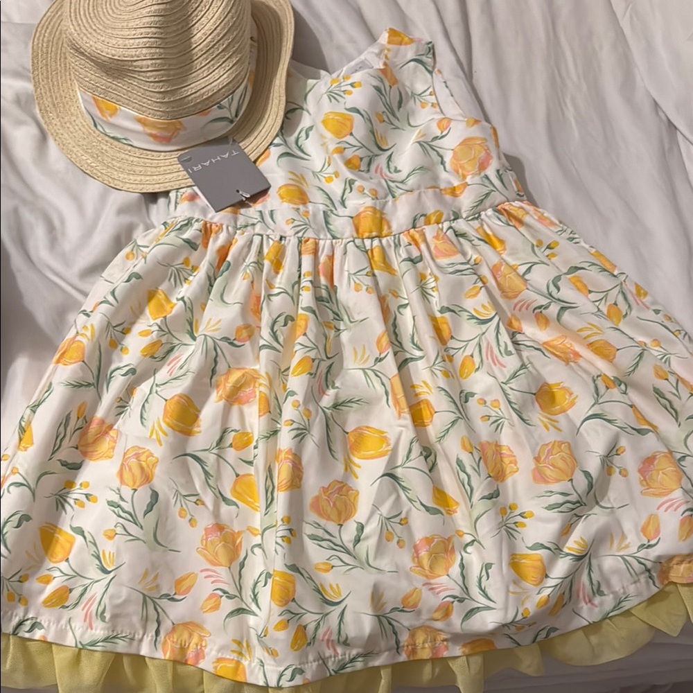 Floral Yellow Kids Dress